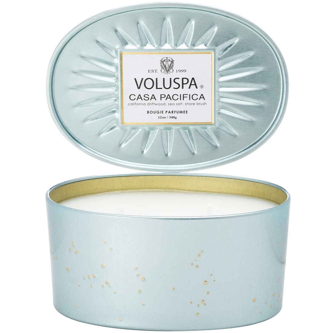 Voluspa Fragrances Casa Pacifica - 2 Wick Oval Tin Candle 1 Voluspa Fragrances Casa Pacifica - 2 Wick Oval Tin Candle