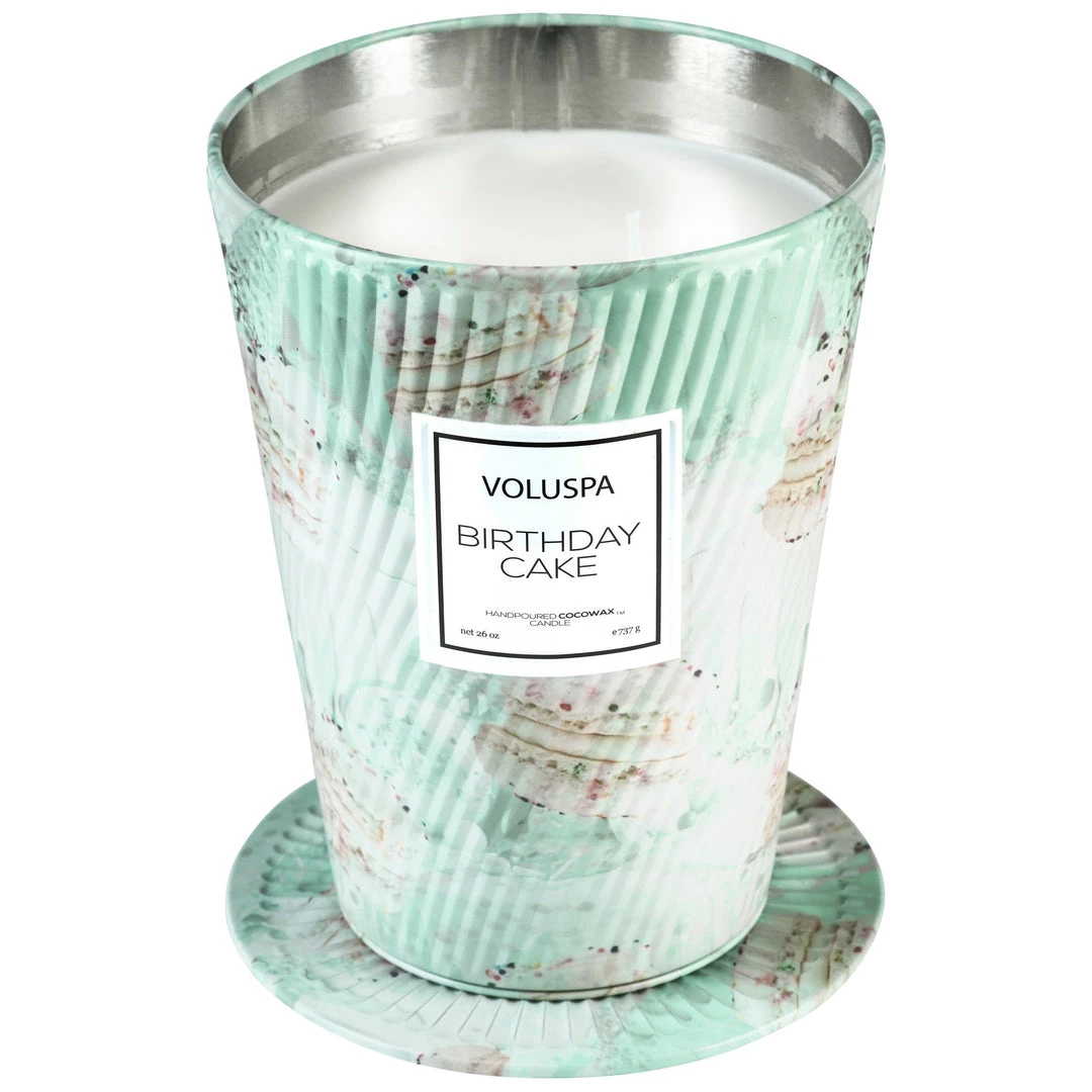 Voluspa Birthday Cake - 2 Wick Tin Table Candle Fragrances 2 Voluspa Birthday Cake - 2 Wick Tin Table Candle Fragrances