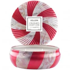 Voluspa Fragrances Crushed Candy Cane - Limited Edition 3 Wick Tin Candle