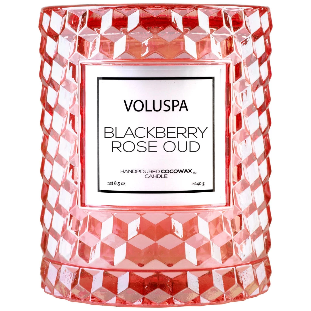Voluspa Blackberry Rose Oud - Cloche Candle 1 Voluspa Blackberry Rose Oud - Cloche Candle
