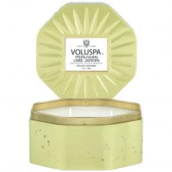 Voluspa Peruvian Lime Jardin - 3 Wick Octagon Tin Candle Fragrances
