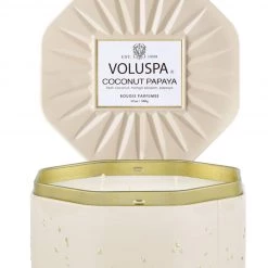 Voluspa Fragrances Coconut Papaya - 3 Wick Octagon Tin Candle