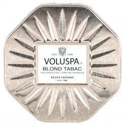 Voluspa Blond Tabac - 3 Wick Octagon Tin Candle