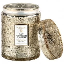 Voluspa Gilt Pomander & Hinoki - Small Jar Candle Fragrances