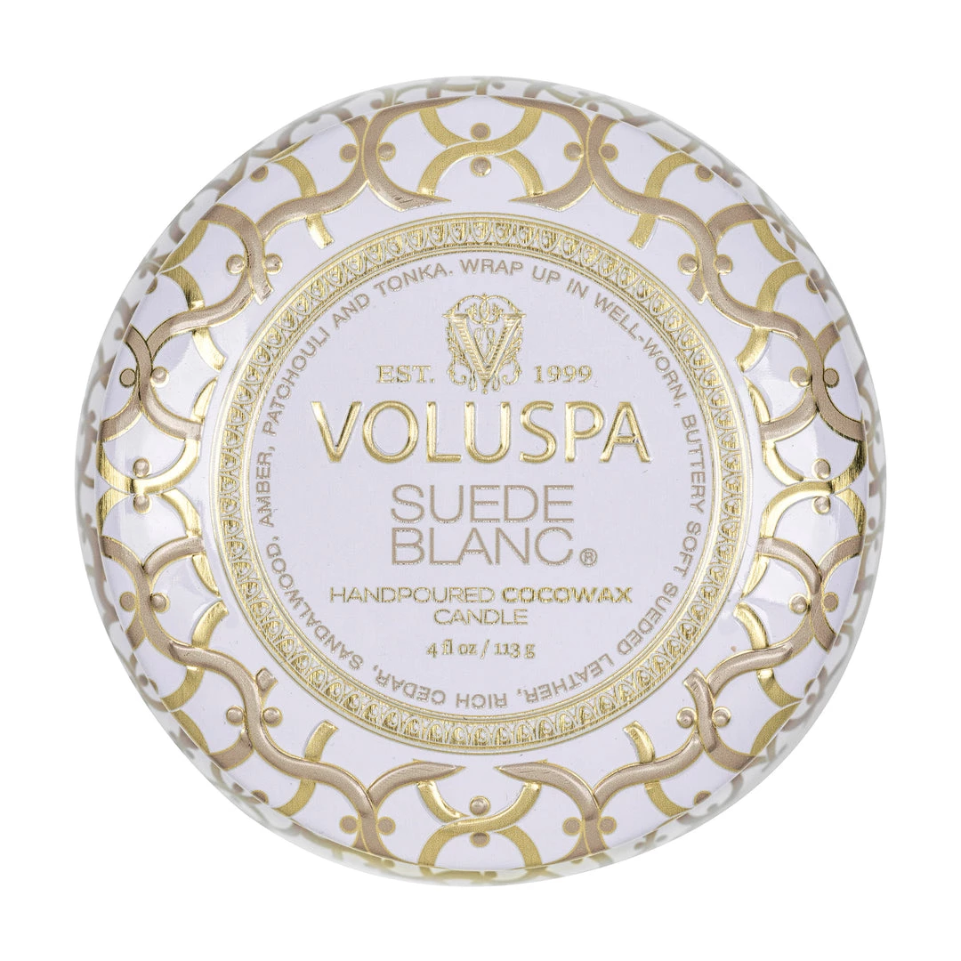 Voluspa Suede Blanc - Mini Tin Candle Fragrances 5 Voluspa Suede Blanc - Mini Tin Candle Fragrances