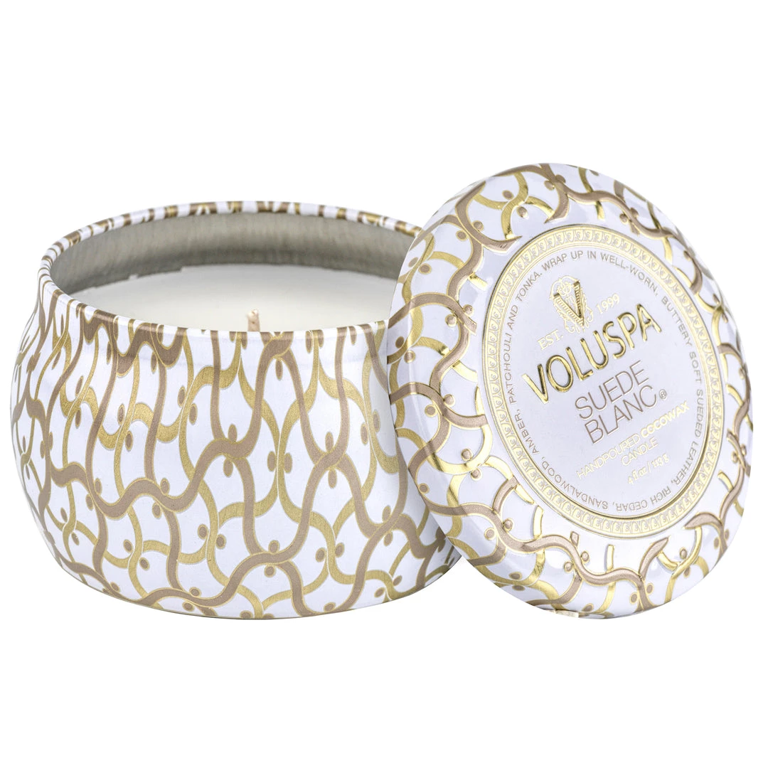 Voluspa Suede Blanc - Mini Tin Candle Fragrances 1 Voluspa Suede Blanc - Mini Tin Candle Fragrances