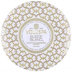 Voluspa Suede Blanc - 3 Wick Tin Candle