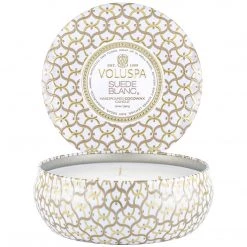 Voluspa Suede Blanc - 3 Wick Tin Candle