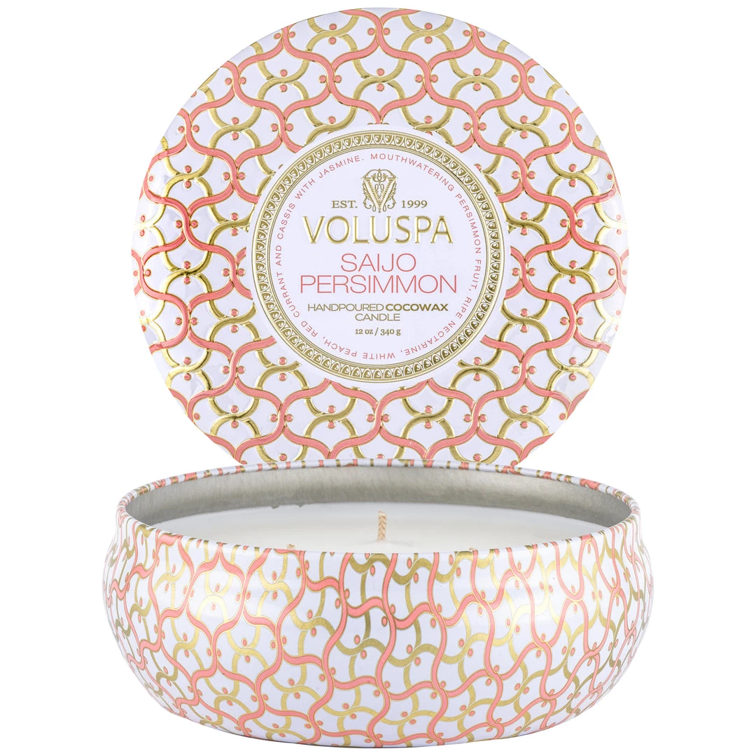 Voluspa Saijo Persimmon - 3 Wick Tin Candle Fragrances 4 Voluspa Saijo Persimmon - 3 Wick Tin Candle Fragrances
