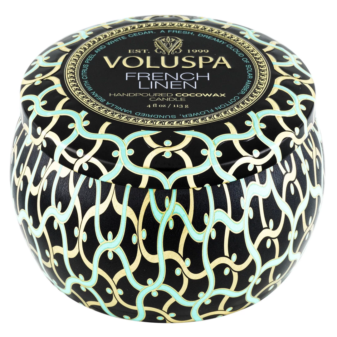Voluspa French Linen - Mini Tin Candle Fragrances 5 Voluspa French Linen - Mini Tin Candle Fragrances