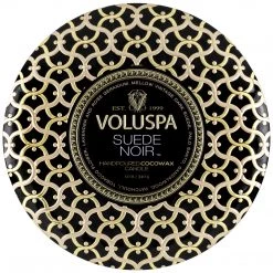 Voluspa Suede Noir - 3 Wick Tin Candle