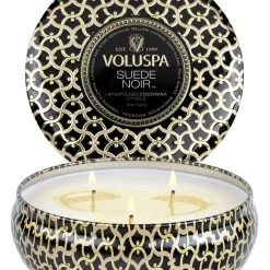 Voluspa Suede Noir - 3 Wick Tin Candle 8 Voluspa Suede Noir - 3 Wick Tin Candle