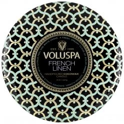 Voluspa French Linen - 3 Wick Tin Candle