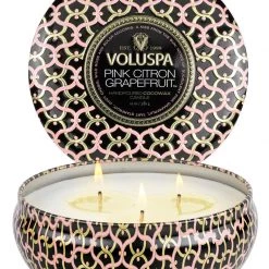 Voluspa Pink Citron Grapefruit - 3 Wick Tin Candle