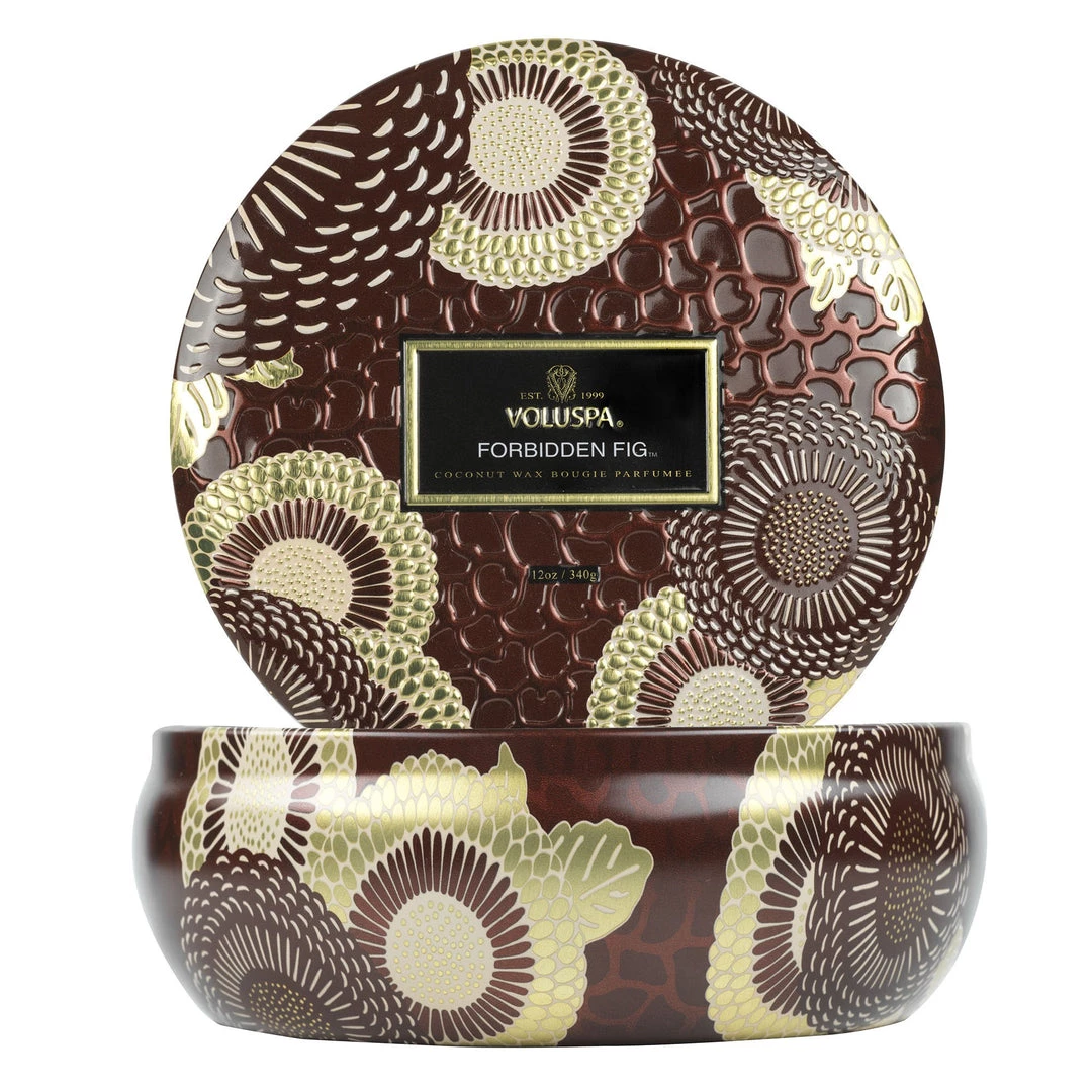 Voluspa Forbidden Fig - 3 Wick Tin Candle 4 Voluspa Forbidden Fig - 3 Wick Tin Candle