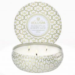 Voluspa Eucalyptus & White Sage - 3 Wick Tin Candle