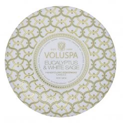 Voluspa Eucalyptus & White Sage - 3 Wick Tin Candle