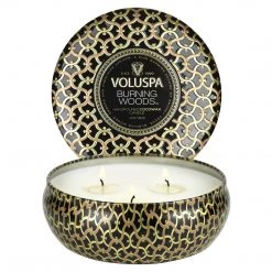 Voluspa Burning Woods - 3 Wick Tin Candle Fragrances