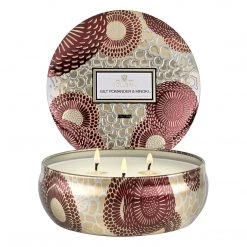 Voluspa Gilt Pomander & Hinoki - 3 Wick Tin Candle