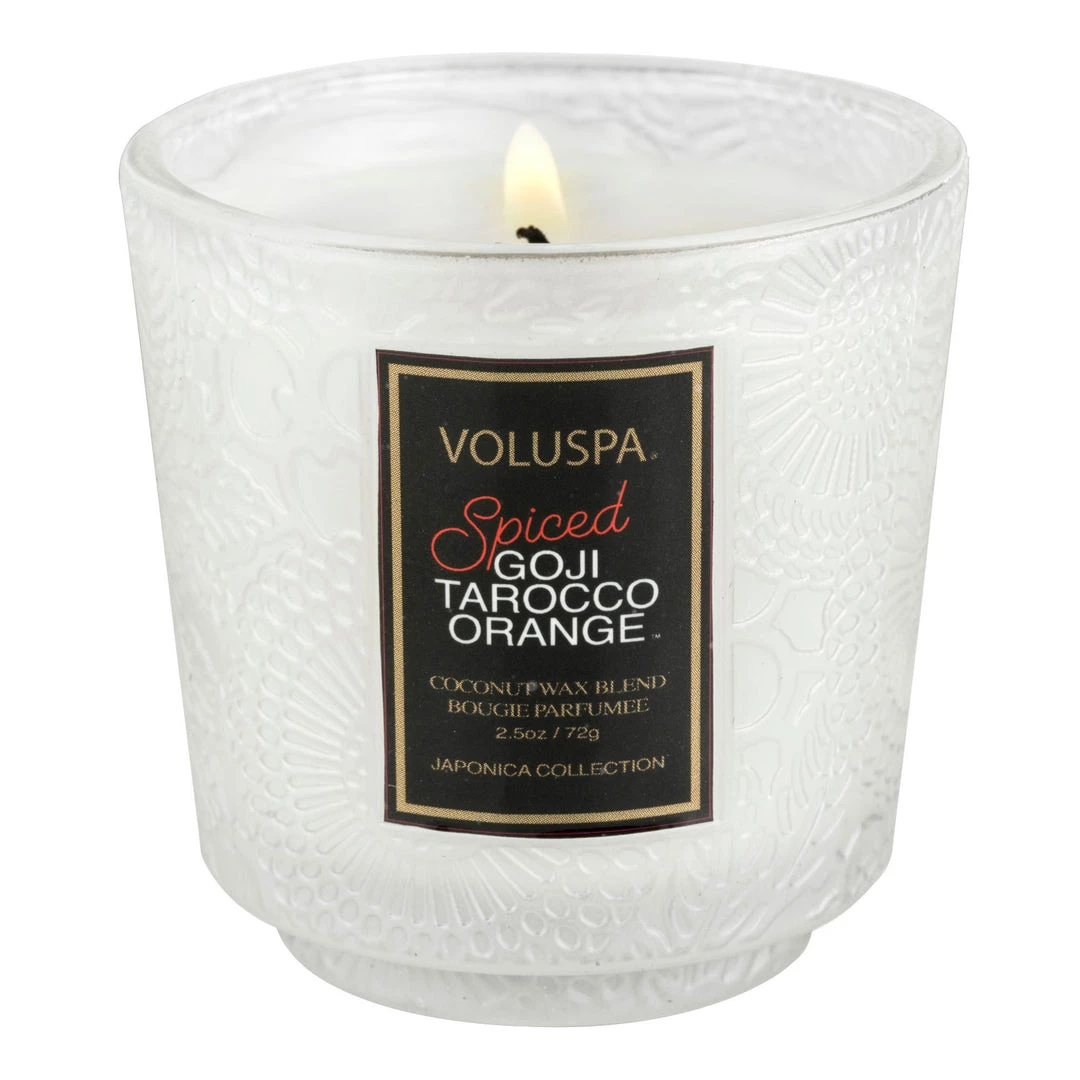 Voluspa Spiced Goji Tarocco Orange - Petite Pedestal Candle 1 Voluspa Spiced Goji Tarocco Orange - Petite Pedestal Candle