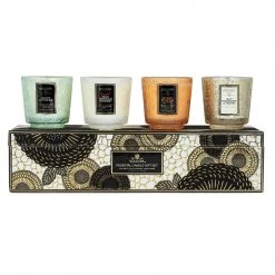 Voluspa Japonica Holiday - 4 Petite Pedestal Candle Gift Set