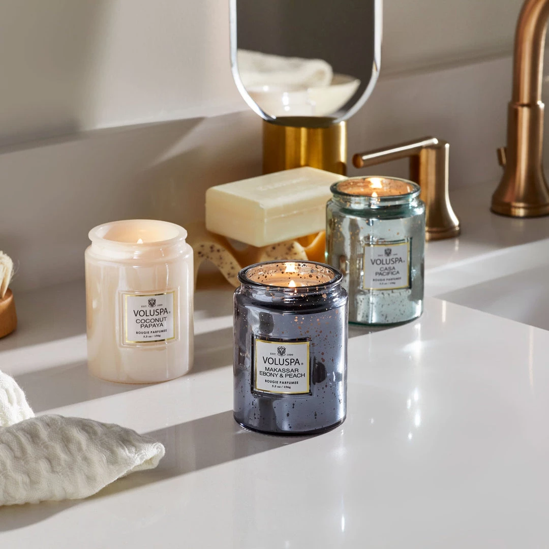 Voluspa Fragrances Makassar Ebony & Peach - Small Jar Candle 2 Voluspa Fragrances Makassar Ebony & Peach - Small Jar Candle