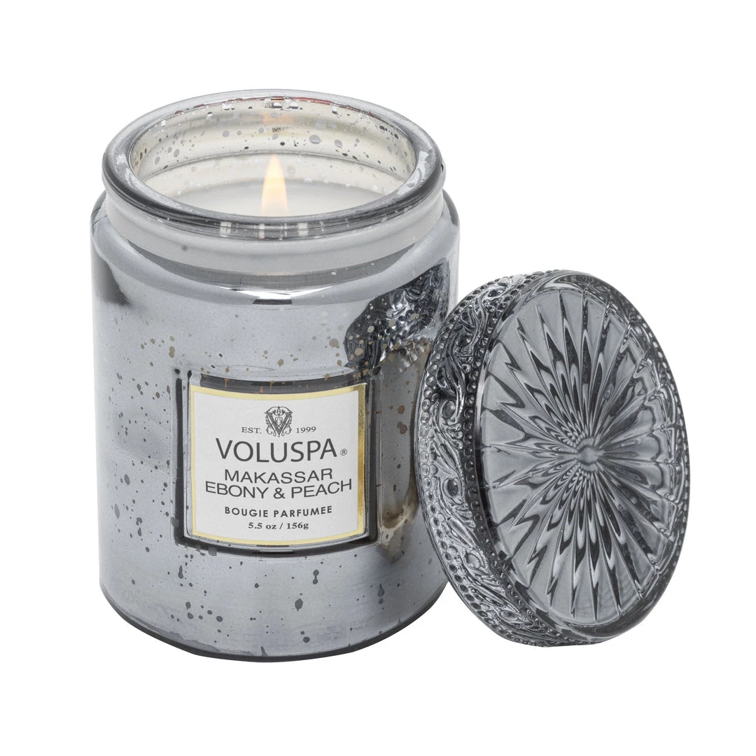 Voluspa Fragrances Makassar Ebony & Peach - Small Jar Candle 1 Voluspa Fragrances Makassar Ebony & Peach - Small Jar Candle