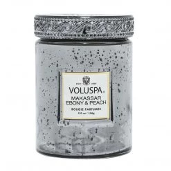 Voluspa Fragrances Makassar Ebony & Peach - Small Jar Candle 6 Voluspa Fragrances Makassar Ebony & Peach - Small Jar Candle