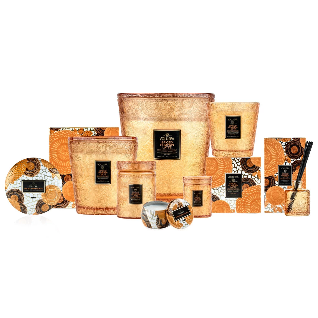 Voluspa Spiced Pumpkin Latte - 2 Wick Hearth Candle 6 Voluspa Spiced Pumpkin Latte - 2 Wick Hearth Candle