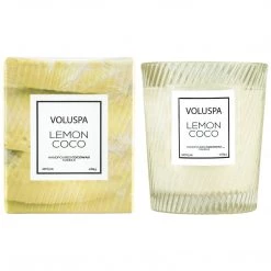 Voluspa Lemon Coco - Textured Glass Candle
