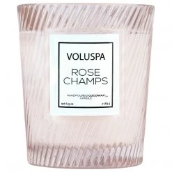 Voluspa Rose Champs - Textured Glass Candle