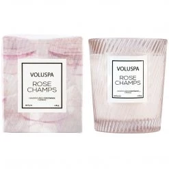 Voluspa Rose Champs - Textured Glass Candle