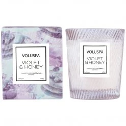 Voluspa Violet & Honey - Textured Glass Candle
