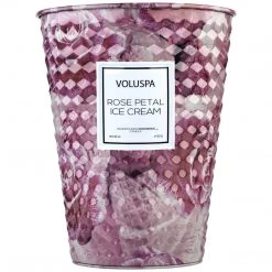Voluspa Rose Petal Ice Cream - 2 Wick Tin Table Candle Fragrances