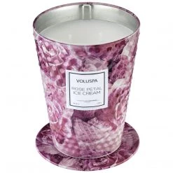 Voluspa Rose Petal Ice Cream - 2 Wick Tin Table Candle Fragrances