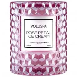 Voluspa Fragrances Rose Petal Ice Cream - Cloche Candle