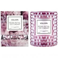 Voluspa Fragrances Rose Petal Ice Cream - Cloche Candle