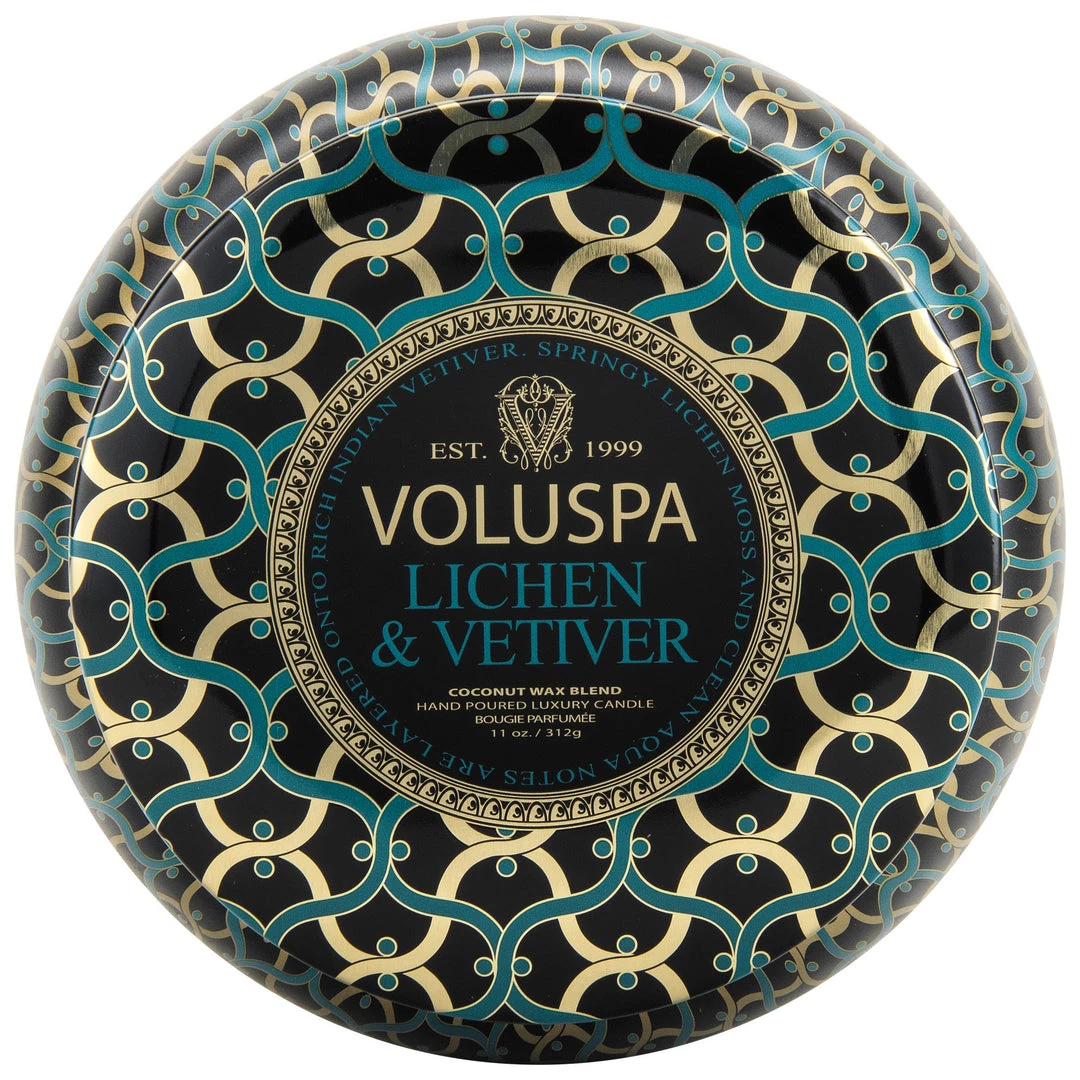 Voluspa Lichen & Vetiver - 2 Wick Maison Tin Candle 1 Voluspa Lichen & Vetiver - 2 Wick Maison Tin Candle