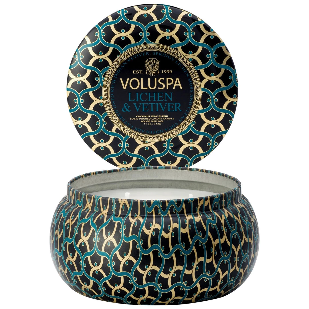 Voluspa Lichen & Vetiver - 2 Wick Maison Tin Candle 2 Voluspa Lichen & Vetiver - 2 Wick Maison Tin Candle