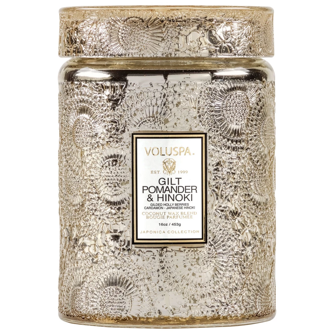 Voluspa Fragrances Gilt Pomander & Hinoki - Large Jar Candle 1 Voluspa Fragrances Gilt Pomander & Hinoki - Large Jar Candle
