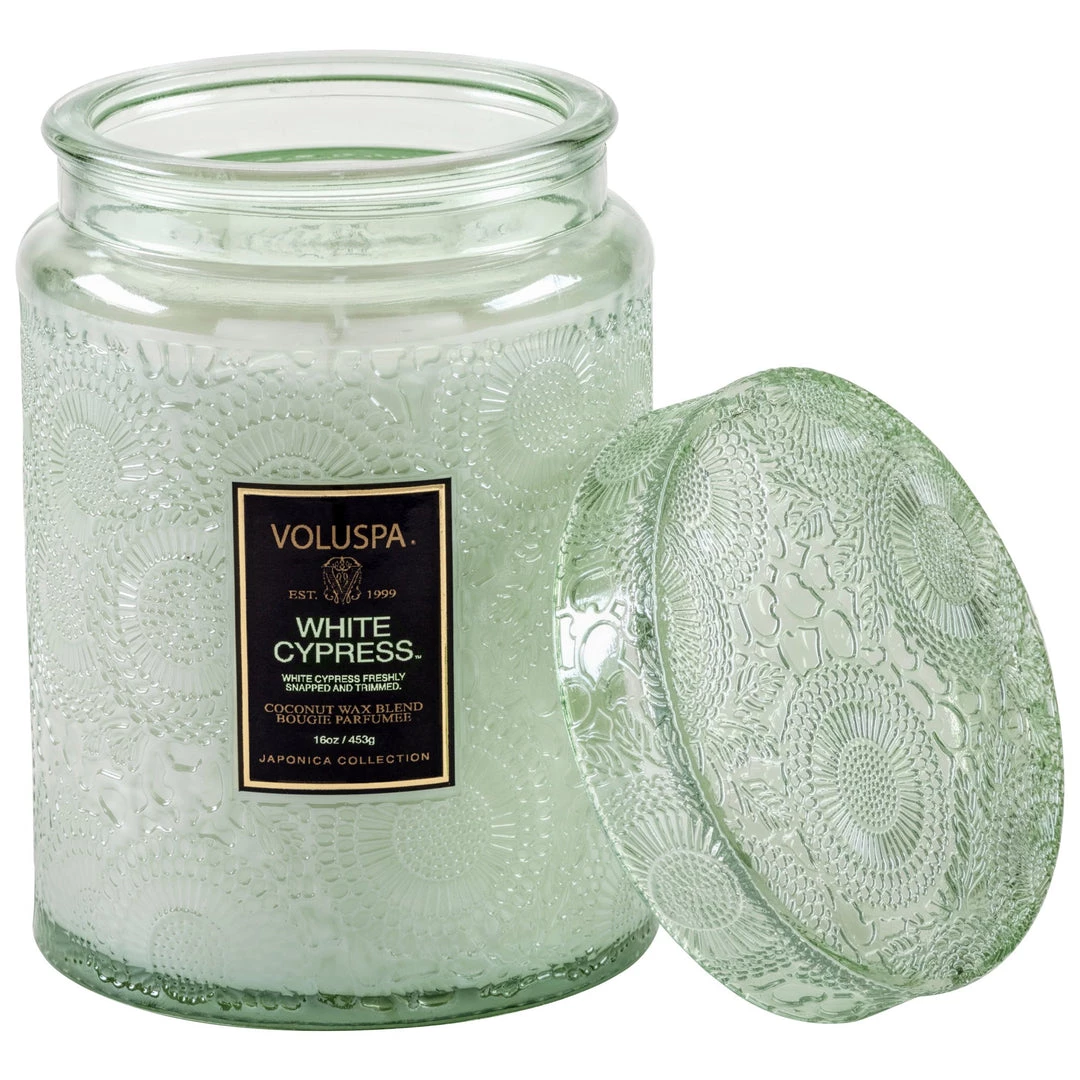 Voluspa White Cypress - Large Jar Candle 2 Voluspa White Cypress - Large Jar Candle