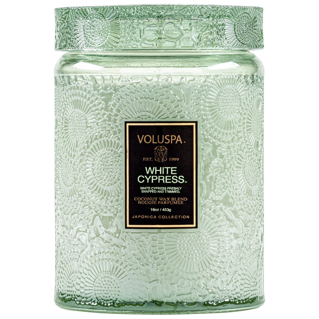 Voluspa White Cypress - Large Jar Candle 1 Voluspa White Cypress - Large Jar Candle