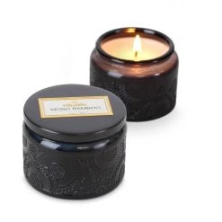 Voluspa Fragrances Petite Embossed Glass Jar Candle - Moso Bamboo (limited Edition)