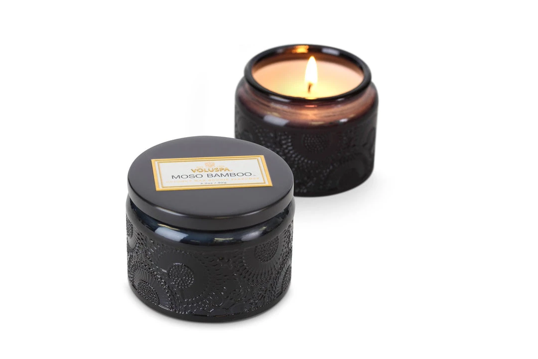 Voluspa Fragrances Petite Embossed Glass Jar Candle - Moso Bamboo (limited Edition) 1 Voluspa Fragrances Petite Embossed Glass Jar Candle - Moso Bamboo (limited Edition)